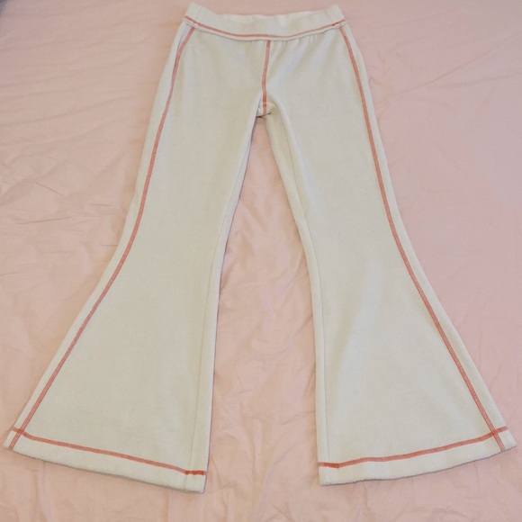 UO Out From Under Bethany Fleece Flare Pants Cream Size M - Picture 5 of 8